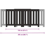 Radiator Cover Black 205x21.5x83.5 cm Engineered Wood 852763