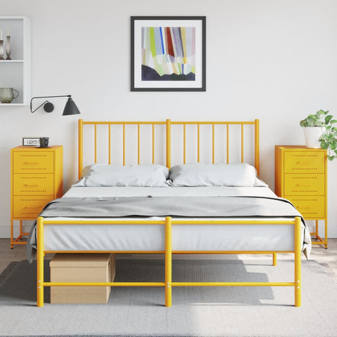 ZNTS Bedside Cabinets 2 pcs Mustard Yellow 36x39x78 cm Steel 846585