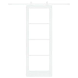 Sliding Door ORKDAL White 78 x 211 cm Solid Pine Wood and Glass 3332050