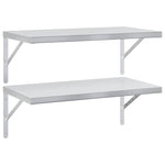 Wall Shelves 2 pcs 75x40 cm Silver Stainless Steel 3214505