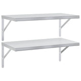 Wall Shelves 2 pcs 75x40 cm Silver Stainless Steel 3214505