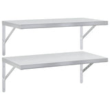 Wall Shelves 2 pcs 75x40 cm Silver Stainless Steel 3214505
