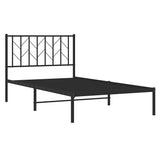 Metal Bed Frame without Mattress with Headboard Black 100x200cm 374432