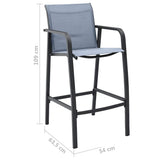 5 Piece Garden Bar Set Black and Grey 3073577
