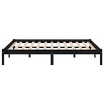 810001 Bed Frame without Mattress Black Solid Wood 140x190 cm