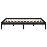 810001 Bed Frame without Mattress Black Solid Wood 140x190 cm