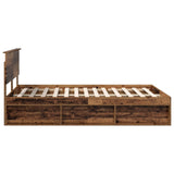 Bed Frame with Headboard Old Wood 135 x 190 cm Solid Pine Wood 3410616