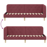 Corner Bed Frame with Headboard Wine Red 80 x 200 cm Fabric 42016556