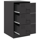 ZNTS Bedside Cabinets 2pcs Black 34.5x39x62 cm Steel 841776