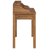 Writing Desk Natural 89.5 x 49.5 x 100 cm Solid Teak Wood 42024254