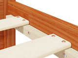 Bed Frame with Headboard with Storage Wax Brown Solid Pine Wood 3423793