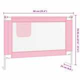 Toddler Safety Bed Rail Pink 90x25 cm Fabric 10198
