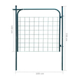 ZNTS Garden Fence Gate 100x100 cm Green 142292