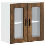 Kitchen Wall Cabinet with Glass Door Porto Smoked Oak 854152