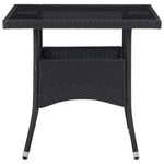 Outdoor Dining Table Black Poly Rattan and Glass 46177