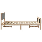 Bed frame Brown and light grey 120 x 200 cm Solid pine wood 878469