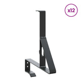 Snow Guard Support 12 pcs Black 29.5 x 3 x 34.5 cm Steel 42028470