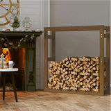 Firewood Rack Honey Brown 100x25x100 cm Solid Wood Pine 822425