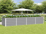 Planter Light Grey 320 x 80 x 75 cm Steel 42018145