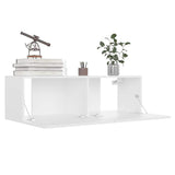 TV Cabinet White Engineered wood 100 cm x 30 cm x 30 cm Drop-Down 801481