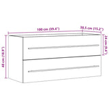 Sink Cabinet Sonoma Oak 100x38.5x48 cm Engineered Wood 856232