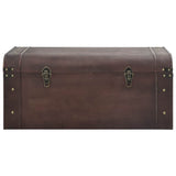 Treasure Chest with Latches Dark Brown 90x50x39.5 cm Plywood 4010549