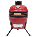 2-in-1 Kamado Barbecue Grill Smoker Ceramic 56 cm Red 316095