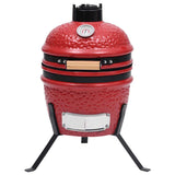 2-in-1 Kamado Barbecue Grill Smoker Ceramic 56 cm Red 316095