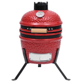 2-in-1 Kamado Barbecue Grill Smoker Ceramic 56 cm Red 316095