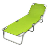 Sun Lounger Apple Green Polyester One Size Foldable Sun Lounger 41480