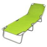 ZNTS Folding Sun Lounger Powder-coated Steel Apple Green 41480