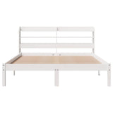 Bed Frame without Mattress White 140x190 cm Solid Wood Pine 3306534