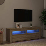 TV Cabinet with LED Lights Sonoma Oak 120x35x40 cm 804358