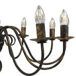 Chandelier Antique Black 12 x E14 Bulbs 281621