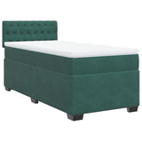 Box Spring Bed with Mattress Dark Green 90x190 cm Velvet 3286195
