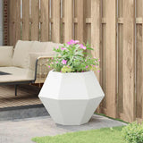 Planter White 75 x 75 x 60 cm Steel 884040