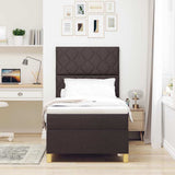 Box Spring Bed with Headboard Dark brown 90 x 200 cm Fabric 3339668