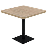 Bistro Table MDF and Steel Square 80x80x75 cm Oak Colour 245614