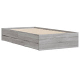 Bed Frame with Drawers without Mattress Grey Sonoma 90x200 cm 3207299