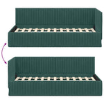 Corner Bed Frame with Headboard Dark green 90 x 200 cm Velvet 42016268