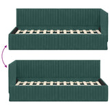 Corner Bed Frame Dark Green 90 cm x 200 cm Velvet 42016268