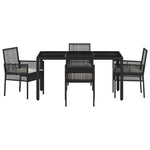 Garden Dining Set 5 pcs Black Poly rattan 3334857