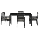 Garden Dining Set 5 pcs Black Poly rattan 3334857