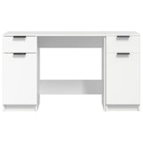 Desk with Side Cabinet White Engineered Wood 3115908