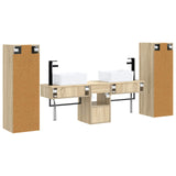 Bathroom Furniture Set 5 pcs Sonoma Oak 33 x 34.5 x 100 cm 3405975