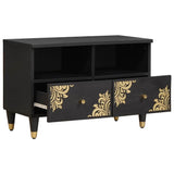 TV Cabinet with Drawer Black 70 x 33 x 46 cm Solid Mango Wood 4018809