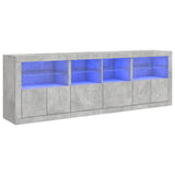 Sideboard with LED Lights Concrete Grey 202x37x67 cm 3209012