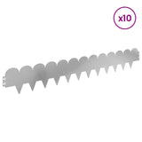 Lawn Edging 10 pcs 103 x 15 cm Steel Silver 8008664