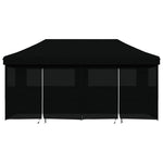 ZNTS Foldable Party Tent Pop-Up with 4 Sidewalls Black 4004958