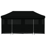 ZNTS Foldable Party Tent Pop-Up with 4 Sidewalls Black 4004958